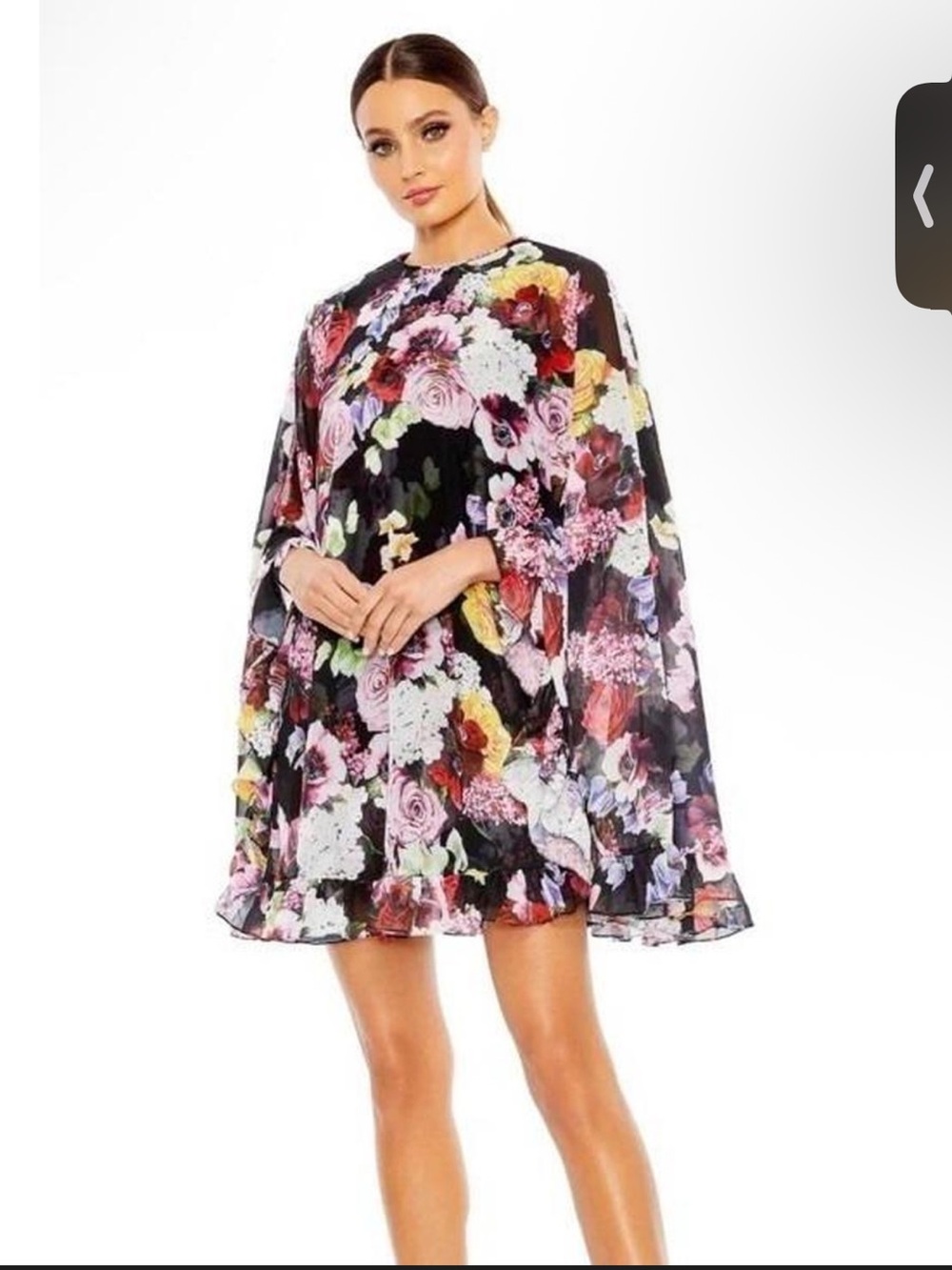 NWT Mac Duggal floral cape dress